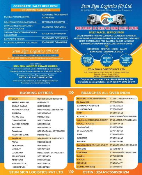 National Booking Points – Stun Sign Logistics Pvt. Ltd | Packers and ...
